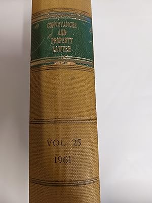 Bild des Verkufers fr The Conveyancer And Property Lawyer Volume 25 (New Series) zum Verkauf von Cambridge Rare Books