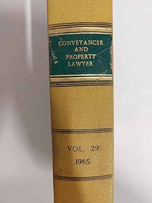 Bild des Verkufers fr The Conveyancer And Property Lawyer Volume 29 (New Series) zum Verkauf von Cambridge Rare Books