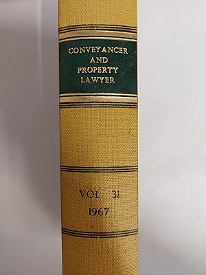 Bild des Verkufers fr The Conveyancer And Property Lawyer Volume 31 (New Series) zum Verkauf von Cambridge Rare Books