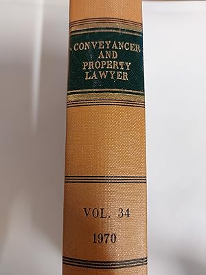 Bild des Verkufers fr The Conveyancer And Property Lawyer Volume 34 (New Series) zum Verkauf von Cambridge Rare Books