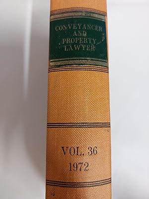 Bild des Verkufers fr The Conveyancer And Property Lawyer Volume 36 (New Series) zum Verkauf von Cambridge Rare Books