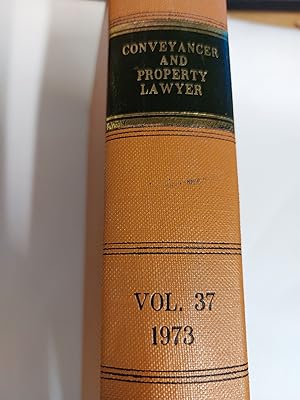 Bild des Verkufers fr The Conveyancer And Property Lawyer Volume 37 (New Series) zum Verkauf von Cambridge Rare Books