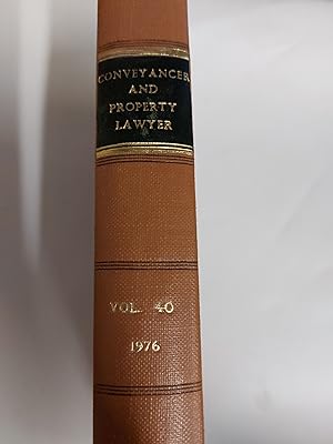 Bild des Verkufers fr The Conveyancer And Property Lawyer Volume 40 (New Series) zum Verkauf von Cambridge Rare Books