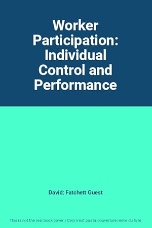Bild des Verkufers fr Worker Participation: Individual Control and Performance zum Verkauf von Ammareal