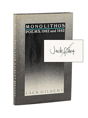 Seller image for Monolithos: Poems, 1962 and 1982 for sale by Cleveland Book Company, ABAA