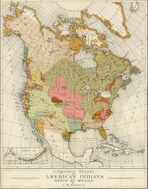 LINGUISTIC STOCKS OF AMERICAN INDIANS,Historical Map