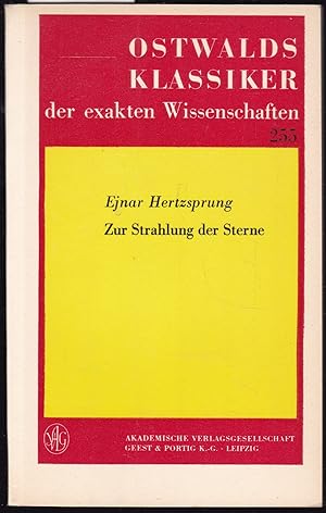 Seller image for Zur Strahlung der Sterne (= Ostwalds Klassiker der exakten Wissenschaften, 255) for sale by Graphem. Kunst- und Buchantiquariat