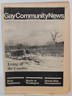 Imagen del vendedor de GCN: Gay Community News; the gay weekly; vol. 6, #28, Feb. 10, 1979: Living in the Country a la venta por Bolerium Books Inc.