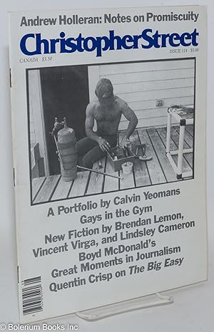 Seller image for Christopher Street: vol. 10, #6, whole issue #114, August 1987; A Portfolio by Calvin Yeomans for sale by Bolerium Books Inc.