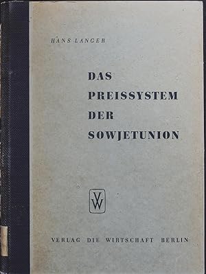 Bild des Verkufers fr Das Preissystem der Sowjetunion. zum Verkauf von Antiquariat Bookfarm