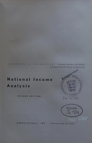 Bild des Verkufers fr National income analysis. zum Verkauf von Antiquariat Bookfarm