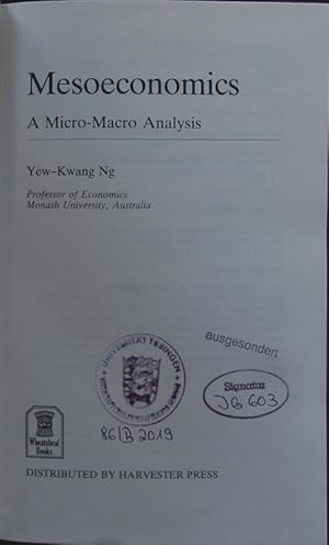 Immagine del venditore per Mesoeconomics. A micro-macro analysis. venduto da Antiquariat Bookfarm