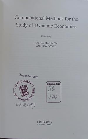 Imagen del vendedor de Computational methods for the study of dynamic economies. a la venta por Antiquariat Bookfarm