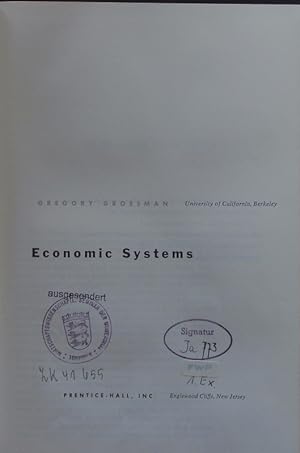 Bild des Verkufers fr Economic systems. zum Verkauf von Antiquariat Bookfarm