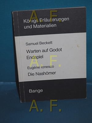 Bild des Verkufers fr Erluterungen zu Samuel Beckett "Warten auf Godot", "Endspiel", Eugne Ionesco "Die Nashrner" von / Doktor Wilhelm Knigs Erluterungen zu den Klassikern , Bd. 206/207 zum Verkauf von Antiquarische Fundgrube e.U.