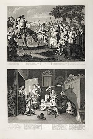 Image du vendeur pour Hudibras first Adventure / Hudibras catechiz'd" - Hudibras Epos Br Knppel Dichter Samuel Butler William Hogarth mis en vente par Antiquariat Steffen Vlkel GmbH