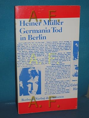 Image du vendeur pour Mller, Heiner: Texte, Teil: 5., Germania Tod in Berlin. Rotbuch , 176 mis en vente par Antiquarische Fundgrube e.U.