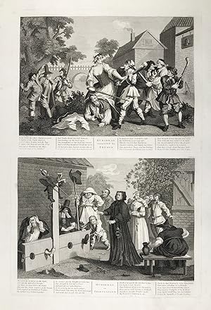 Image du vendeur pour Hudibras vanquish'd by Trussa / Hudibras in Tribulation" - Hudibras Epos Gefecht Kummer mis en vente par Antiquariat Steffen Vlkel GmbH