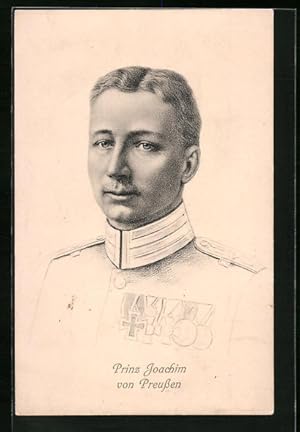Bild des Verkufers fr Knstler-Ansichtskarte Prinz Joachim von Preussen (Portrait) zum Verkauf von Bartko-Reher