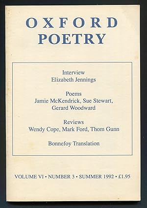 Seller image for Oxford Poetry: Volume VI, No. 3, Summer 1992 for sale by Between the Covers-Rare Books, Inc. ABAA