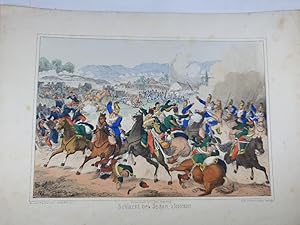 Die Schlacht bei Sedan am 2. 9.1870: [im Hintergrund das brennende Sedan, davor kämpfende Infante...