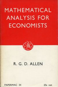 Bild des Verkufers fr Mathematical analysis for economists. zum Verkauf von Bcher Eule