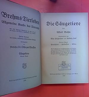 Imagen del vendedor de Brehms Tierleben. Dreizehnter Band. Allgemeine Kunde des Tierreichs. VIERTER BAND: Sugetiere (Paarhufer - Halbaffen - Affen) a la venta por biblion2