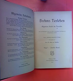 Seller image for Brehms Tierleben. Allgemeine Kunde des Tierreichs. ZWEITER BAND: Die Vgel (Steihhner - Hhnervgel - Kranichvgel - Regenpfeifervgel - Kuckucksvgel (Kuckucke) for sale by biblion2