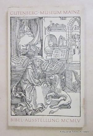 Seller image for (Deckeltitel). 1455-1955. Zur Erinnerung an die Vollendung der Gutenberg-Bibel vor 500 Jahren in Mainz. (Einleitung u. Bearbeitung von Helmut Presser). Mainz, Gutenberg-Gesellschaft, (1955). 27 S. Or.-Umschlag; etwas fleckig. (Kl. Druck der Gutenberg-Gesellschaft, 59). for sale by Jrgen Patzer