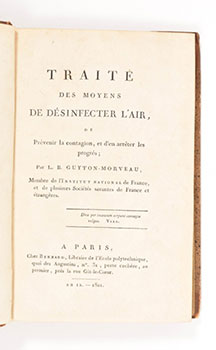 Seller image for Trait des moyens des dsinfecter l'air,de prvenir la contagion, et d'en arrter les progrs. First edition. for sale by Wittenborn Art Books