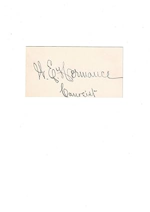 AUTOGRAPH: Calling Card SIGNED by Canoeist WILLIAM ELLSWORTH HERMANCE.