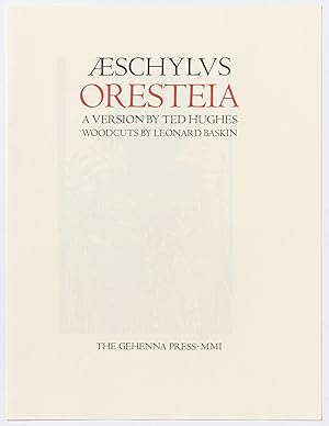 Seller image for [Publisher's Prospectus]: Oresteia: A Version by Ted Hughes. Woodcuts by Leonard Baskin for sale by Between the Covers-Rare Books, Inc. ABAA