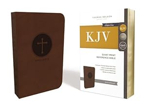 Bild des Verkufers fr KJV, Reference Bible, Giant Print, Imitation Leather, Brown, Red Letter Edition (Leather / Fine Binding) zum Verkauf von BargainBookStores