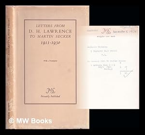 Seller image for Letters from D.H. Lawrence to Martin Secker, 1911-1930 for sale by MW Books Ltd.