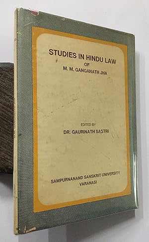 Seller image for Studies In Hindu Law Of M. M. Ganganath Jha for sale by Prabhu Book Exports