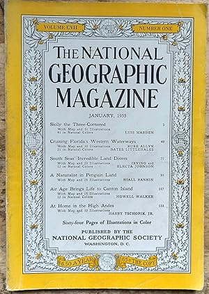 Imagen del vendedor de The National Geographic Magazine January, 1955. Volume CVII, Number one a la venta por Shore Books