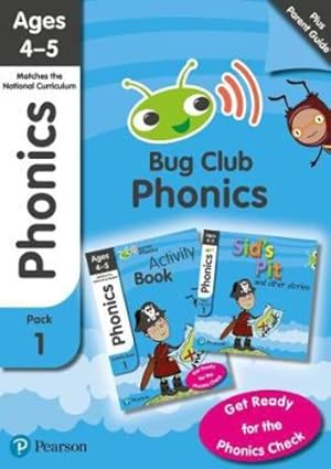 Seller image for Phonics - Learn at Home Pack 1 (Bug Club), Phonics Sets 1-3 for ages 4-5 (Six stories + Parent Guide + Activity Book) by Johnston, Rhona, Watson, Joyce, Lynch, Emma, Willis, Jeanne, Sandford, Nicola [Paperback ] for sale by booksXpress