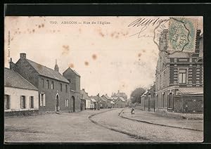 Carte postale Abscon, Rue de l`Eglise, vue de la rue