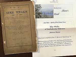 (Advance Sheets) War Talks of Confederate Veterans Edited and Complied By Geo. S. Bernard, Peters...