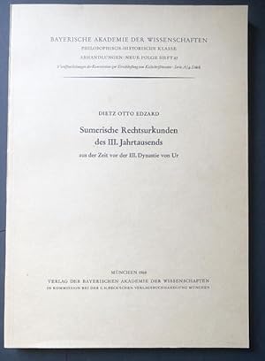 Bild des Verkufers fr Sumerische Rechtsurkunden des III. Jahrtausend aus der Zeit vor der III. Dynastie von Ur. zum Verkauf von Treptower Buecherkabinett Inh. Schultz Volha