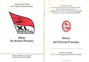 XI. Parteitag, Bilanz des Kreises Prenzlau, Zahlen und Fakten zur 22. und 23. Kreisdeligiertenkon...