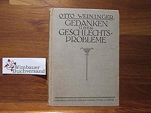 Image du vendeur pour Gedanken ber Geschlechtsprobleme. Otto Weininger. Hrsg. von Robert Saudek mis en vente par Antiquariat im Kaiserviertel | Wimbauer Buchversand