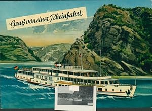 Leporello Ansichtskarte / Postkarte Gruß von einer Rheinfahrt, Rheindampfer, Loreley