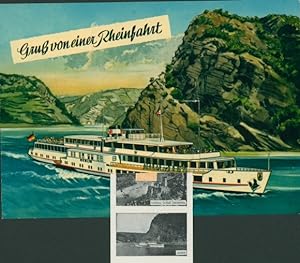 Leporello Ansichtskarte / Postkarte Gruß von einer Rheinfahrt, Rheindampfer, Loreley