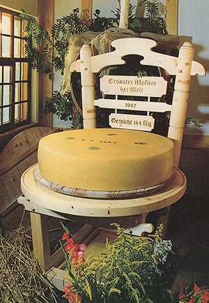 The Largest Swiss Cheese In The World Adelboden Switzerland Postcard