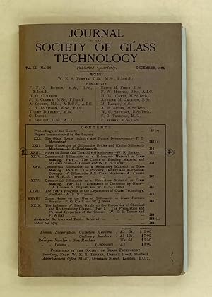 Journal of the Society of Glass Technology; Vol,1X. No.36. December 1925