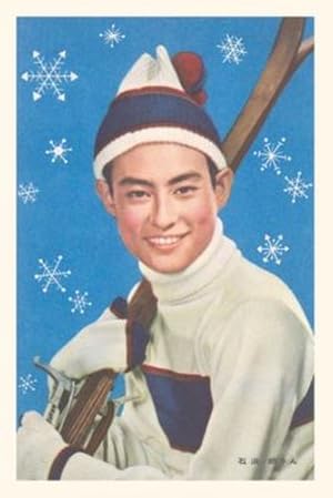 Seller image for Vintage Journal Japanese Skier with Stylized Snowflakes (Pocket Sized - Found Image Press Journals) [Paperback ] for sale by booksXpress