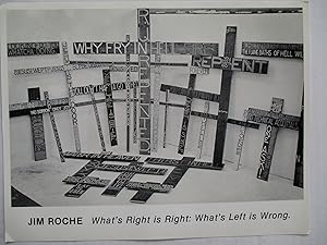 Seller image for Jim Roche What's Right is Right ; What's Left is Wrong University of Massachusetts at Amherst Gallery 1983 Exhibition invite postcard for sale by ANARTIST