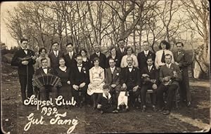 Foto Ansichtskarte / Postkarte Deutschland, Stöpsel Club 1932, Guter Fang, Gruppenportrait