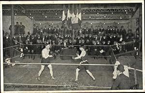 Ansichtskarte / Postkarte Sports, Assaut de Boxe anglaise en salle, Boxer beim Kampf, Boxring